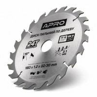  Диск пильний по дереву 180 × 1,2 × 32/30 мм 24 зуби Apro