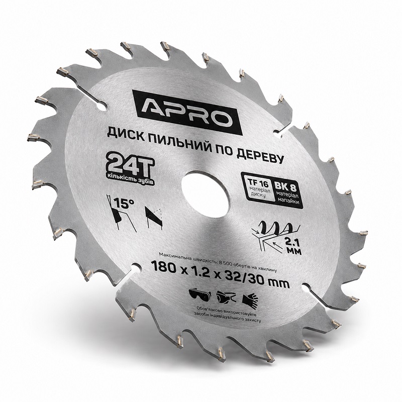  Диск пильний по дереву 180 × 1,2 × 32/30 мм 24 зуби Apro