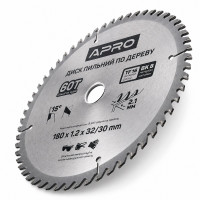  Диск пильний по дереву 180 × 1,2 × 32/30 мм 60 зубців Apro