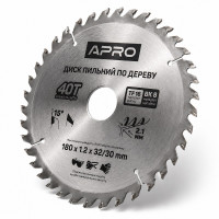  Диск пильний по дереву 180 × 1,2 × 32/30 мм 40 зубців Apro