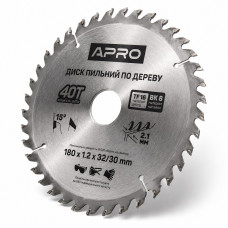  Диск пильний по дереву 180 × 1,2 × 32/30 мм 40 зубців Apro
