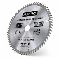 Диск пильний по дереву 180 × 1,2 × 22,2/20 мм 60 зубців Apro