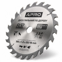  Диск пильний по дереву 185 × 1,2 × 20/16 мм 24 зуби Apro