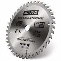 Диск пильный по дереву 185 × 1,2 × 20/16 мм 40 зубцов Apro