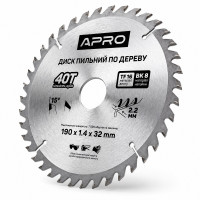  Диск пильний по дереву 190 × 1,4 × 32 мм 40 зубців Apro