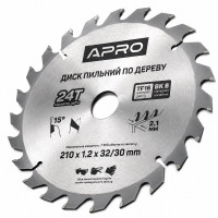 Диск пильний по дереву 210 × 1,2 × 32/30 мм 24 зуби Apro