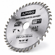  Диск пильний по дереву 210 × 1,2 × 32/30 мм 40 зубців Apro