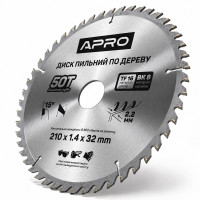  Диск пильний по дереву 210 × 1,4 × 32 мм 50 зубців Apro