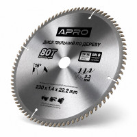 Диск пильный по дереву 230 × 1,4 × 22/20 мм 80 зубцов Apro
