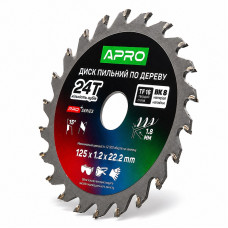  Диск пильний по дереву 125 × 1,2 × 22,2 мм 24 зуби Apro Pro