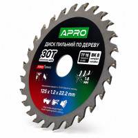 Диск пильный по дереву 125 × 1,2 × 22,2 мм 30 зубцов Apro Pro