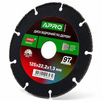 Диск відрізний по дереву 125 × 1,3 × 22,2 мм з вольфрамовою крихтою, Apro Pro