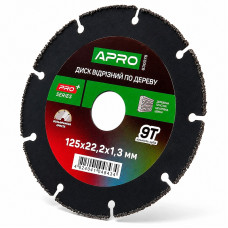 Диск відрізний по дереву 125 × 1,3 × 22,2 мм з вольфрамовою крихтою, Apro Pro