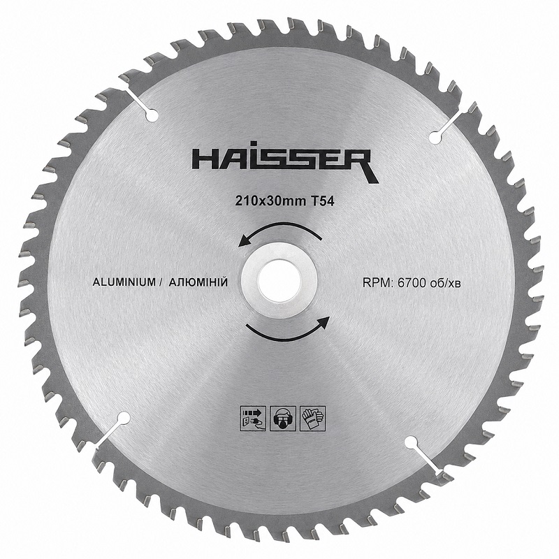 Диск пильный по алюминию 210 × 30 мм 54 зуба Haisser