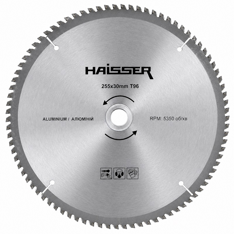 Диск пильный по алюминию 255 × 30 мм 96 зубцов Haisser