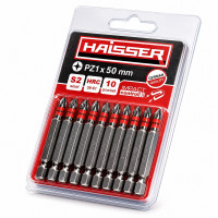 Набор бит PZ1 × 50 мм Haisser, 10 штук в упаковке