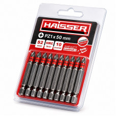 Набір біт PZ1 × 50 мм Haisser, 10 штук в упаковці