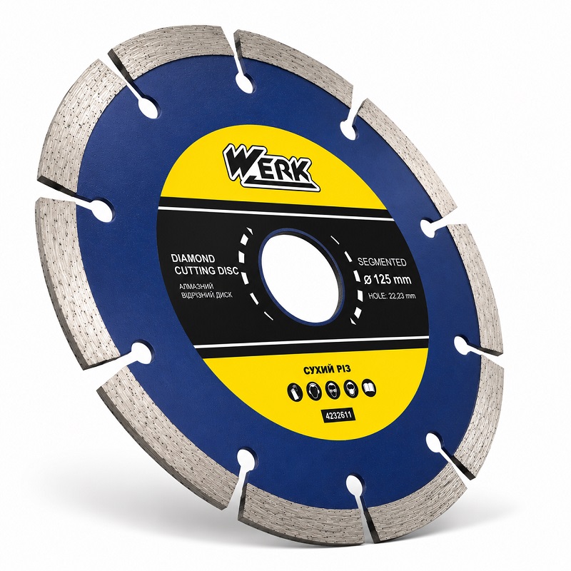 Диск алмазный отрезной сегментный 125 × 7 × 22,2 мм Werk Segment