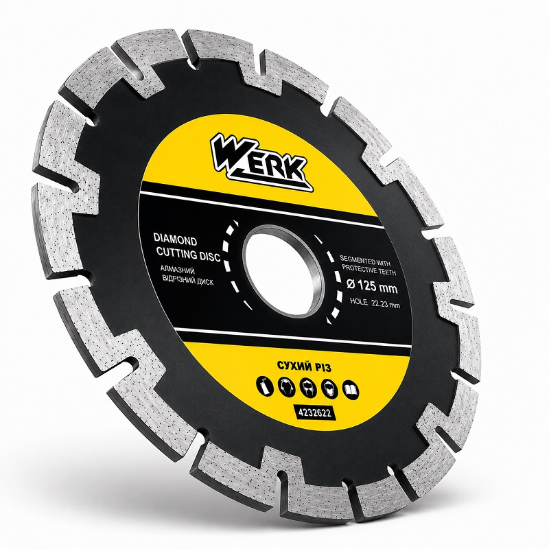 Диск алмазный отрезной сегментный 125 × 7,5 × 22,2 мм Werk Segment