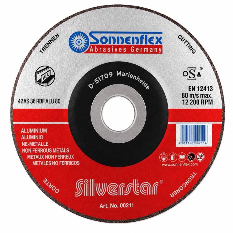 Круг отрезной по алюминию 125 × 1,0 × 22,2 мм Sonnenflex