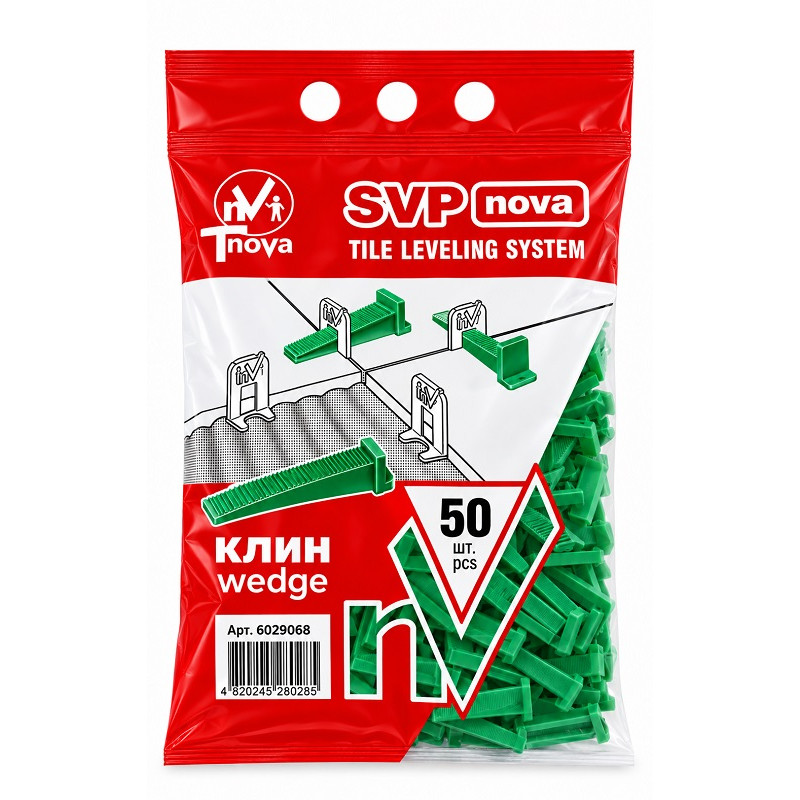 Клин СВП - Нова для плитки 10 × 70 мм T-Nova, 50 штук