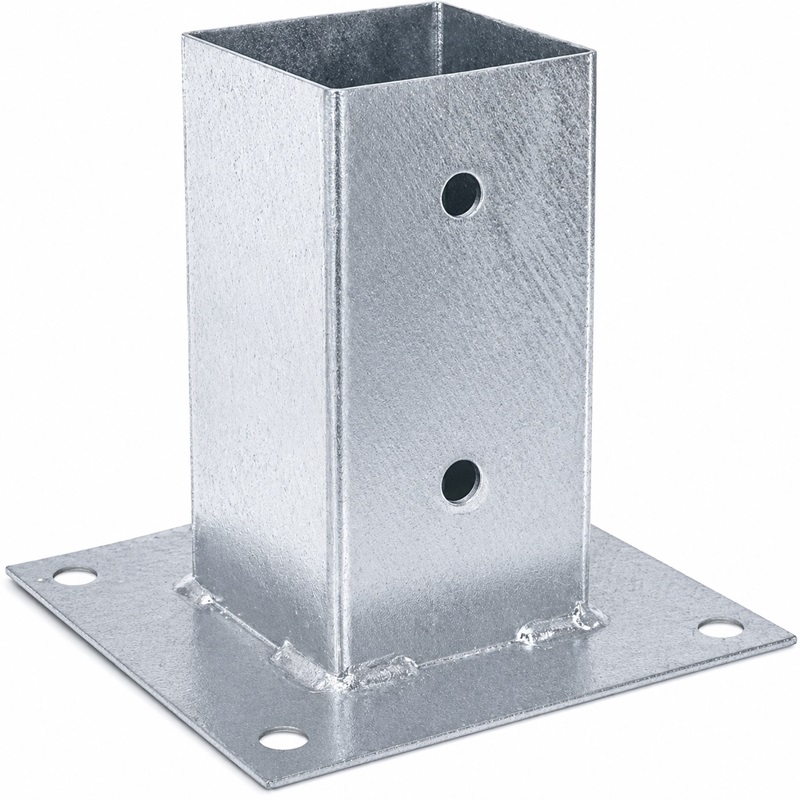 Опора столба плоская 71×71×150×2 мм для прикручивания